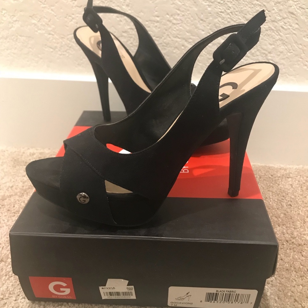 G by Guess black suede heels